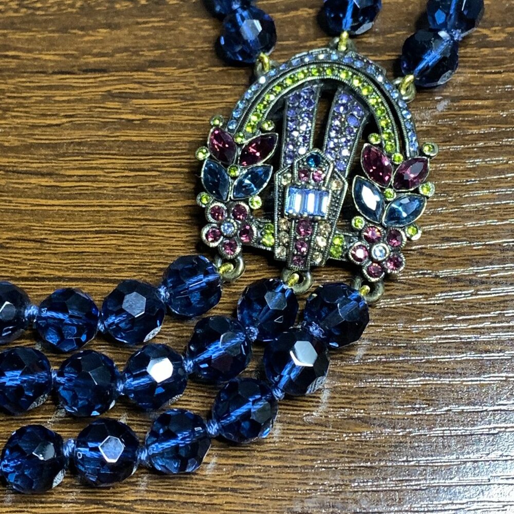 Heidi Daus Blue Beaded Necklace - Picture 2 of 9